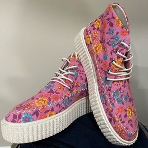 Charlotte Stone floral motif high top platforms